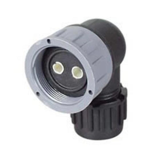 M27 DIN Black/Grey Nylon 90 degree Connector for 10NW Tubing - 2 Way - Each - 0-326-52