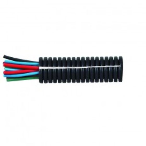 Black Polypropylene Deep-Section Convoluted Split Tubing - 10NW x 50m - 0-328-11