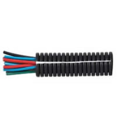 Black Polypropylene Deep-Section Convoluted Split Tubing - 26NW x 25m - 0-328-26