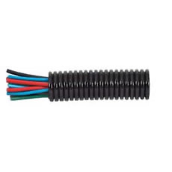 Black Nylon Heavy-Duty Convoluted Unsplit Tubing - 17NW x 50m - 0-330-17