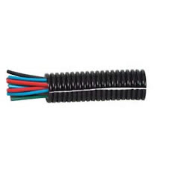 Black Nylon Heavy-Duty Convoluted Split Tubing - 17NW x 50m - 0-331-17