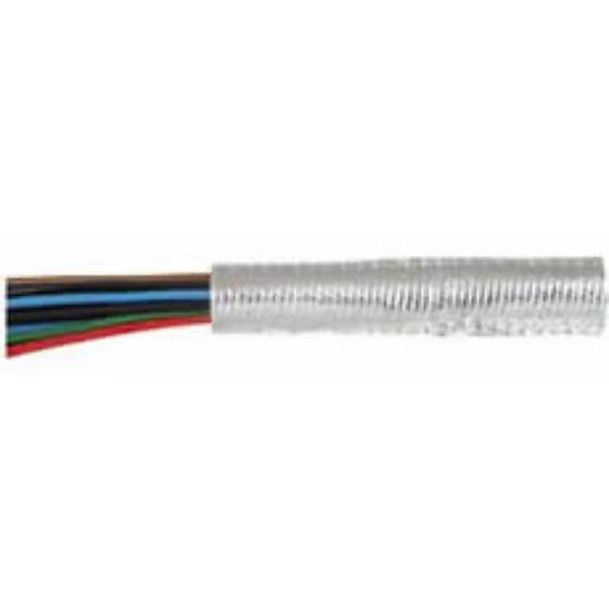 Heat-Reflecting Aluminium/Fibreglass Convoluted Sleeving - 25.0mm x 1.5m - 0-334-75