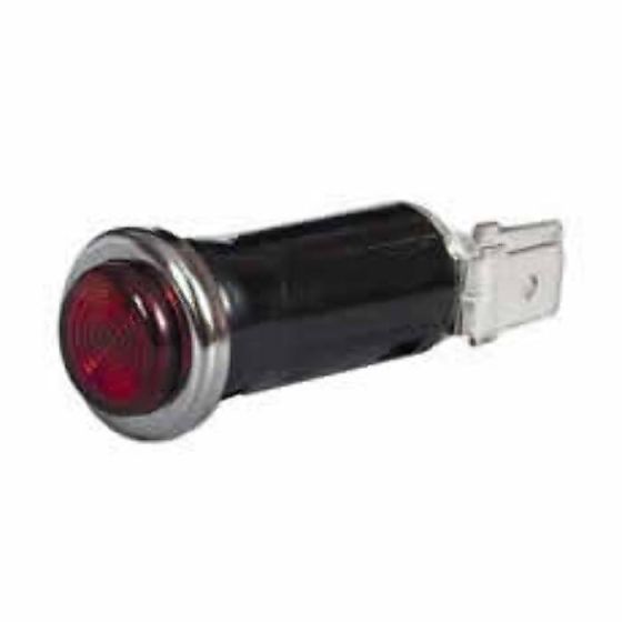 Amber Warning Light with 12V 2W Ba7S Bulb for 13mm diameter hole - Chrome Bezel Pack of 100 - 3-609-10