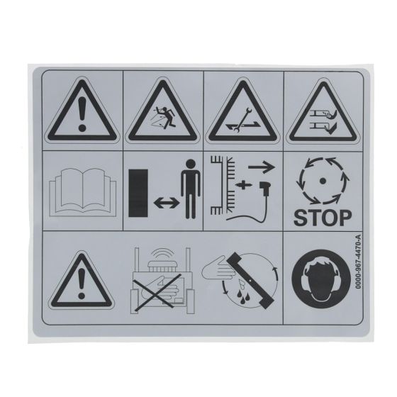 Warning Note for Stihl MB 756.0 GS, MB 756. YC & MB 756.0 YS Petrol Lawn Mower - OEM No. 0000 967 4470