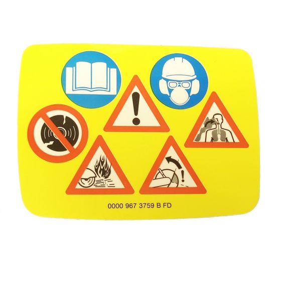 Warning Pictogram Ts for Stihl TS700, TS800 - 0000 967 3759