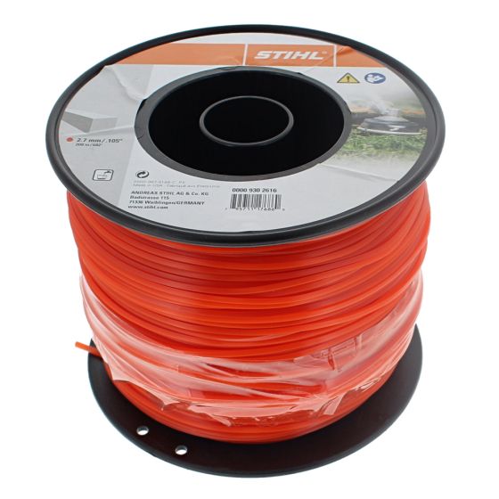 Bulk Square Red Strimmer Line 2.7mm x 208m - OEM No. 0000 930 2616