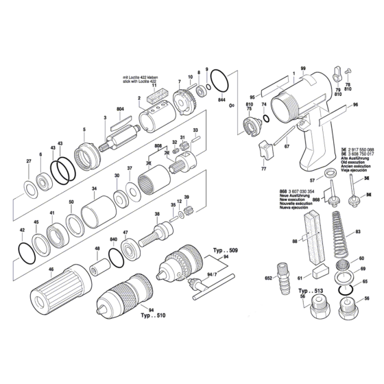 320-Watt Pneumatic Drill Assembly