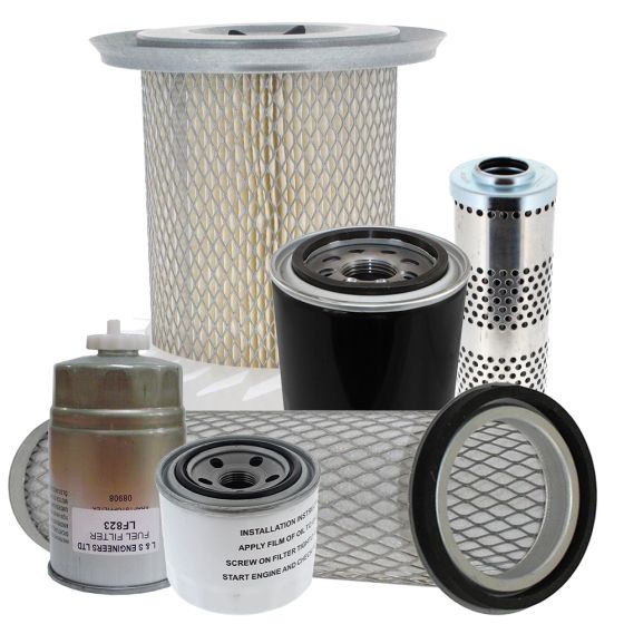 Filter Service Kit for Barford SX5000 5 Tonne and SX6000 6 Tonne Dumpers with Iveco Non Turbo Engine - Plastic Air Filter Housing (RH)
