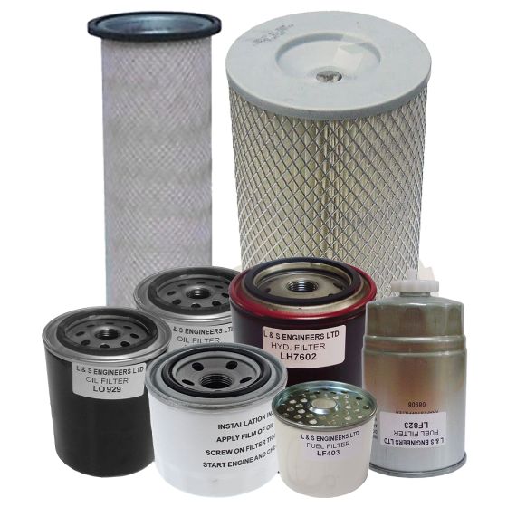 Filter Service Kit for Barford SX5000 5 Tonne and SX6000 6 Tonne Dumpers with Perkins Non Turbo Engine - Metal Tanks