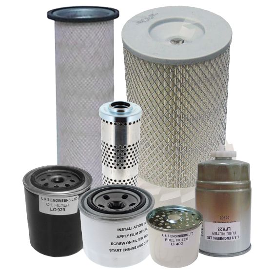 Filter Service Kit for Barford SX5000 5 Tonne and SX6000 6 Tonne Dumpers with Perkins Non Turbo Engine - Plastic Tanks