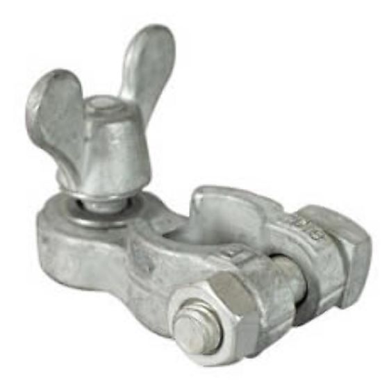 Negative Battery Terminals with Vertical 5/16" Whitworth Stud, Washer and Wing Nut - Ea - 6-100-23