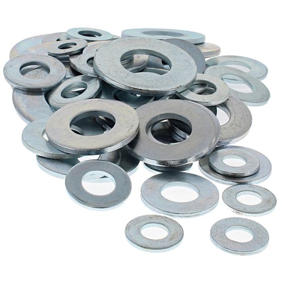 Table 4 Flat Washers, Sizes: 1/2"-1 1/2", Assorted Pack of 50