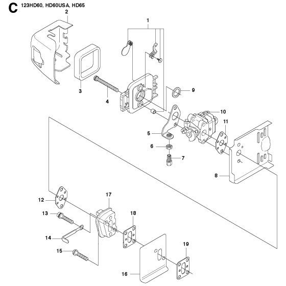 Housing Assembly for Husqvarna 123 HD60