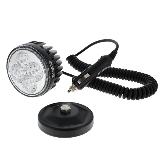 4 x 3W LED Work Lamp with Magnetic Base and 2.5m Retractable Lead - Black, 12/24V, IP67 - Each - 0-420-68