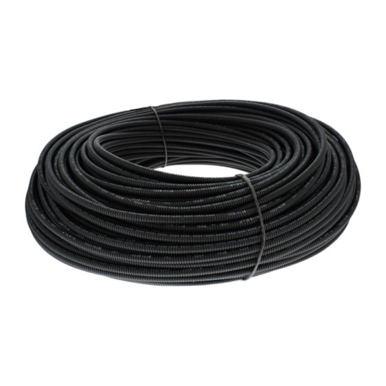 Black Polypropylene Deep-Section Convoluted Split Tubing 4.5NW x 100m - 0-328-04