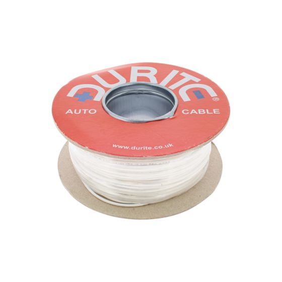 White Single-Core Thin-Wall PVC Auto Cable - 1mm x 100m - 0-932-07