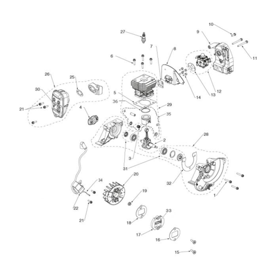 Engine for Husqvarna 129 LK