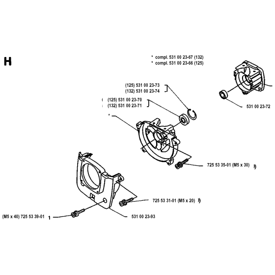 Crankcase for Husqvarna 132RB