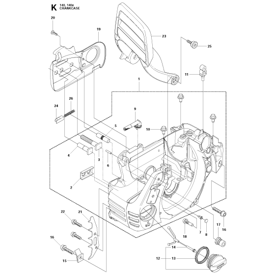 Crankcase Assembly for Husqvarna 140