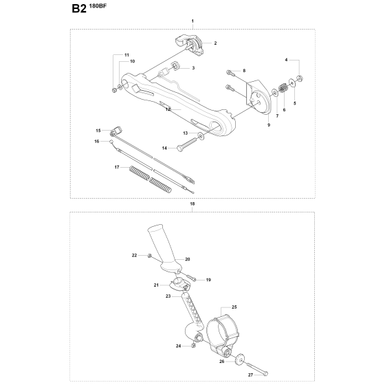 Handle & Controls for Husqvarna 180BF