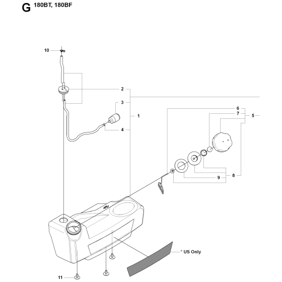 Fuel Tank Assembly for Husqvarna