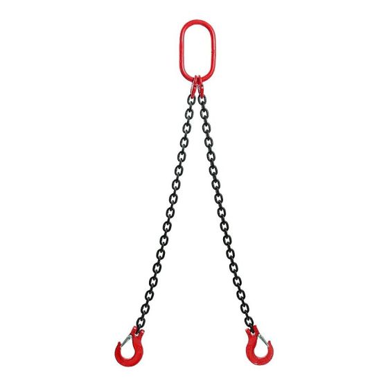 2 metre 8mm 2-Leg Chain Sling with Clevis Sling Hooks with Safety Catch