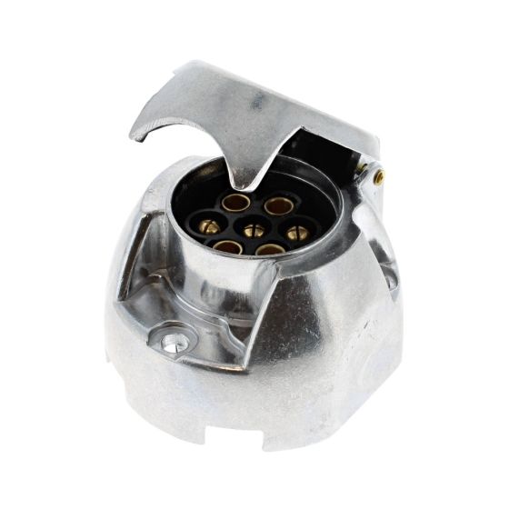 Caravan & Trailer Socket, Metal Body, 7-Pin, 12v (12N Type) 
