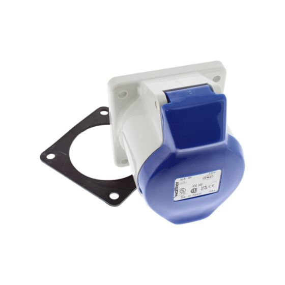 240v Panel Sockets, 32 Amp with Gasket (Blue)