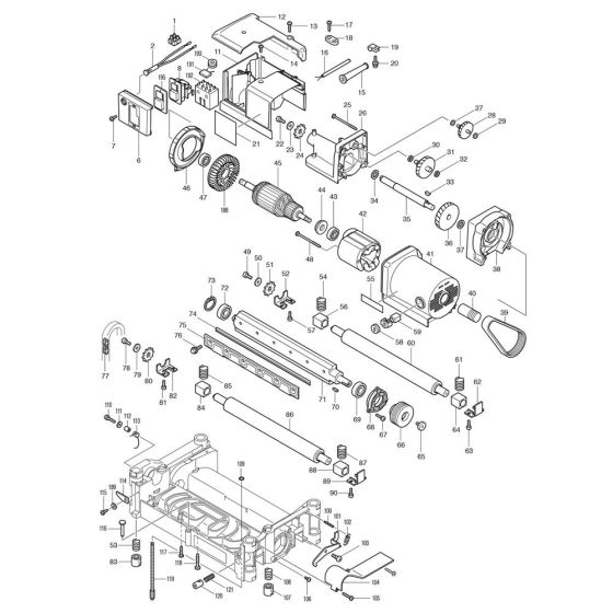 Makita 2012NB Planer Assembly