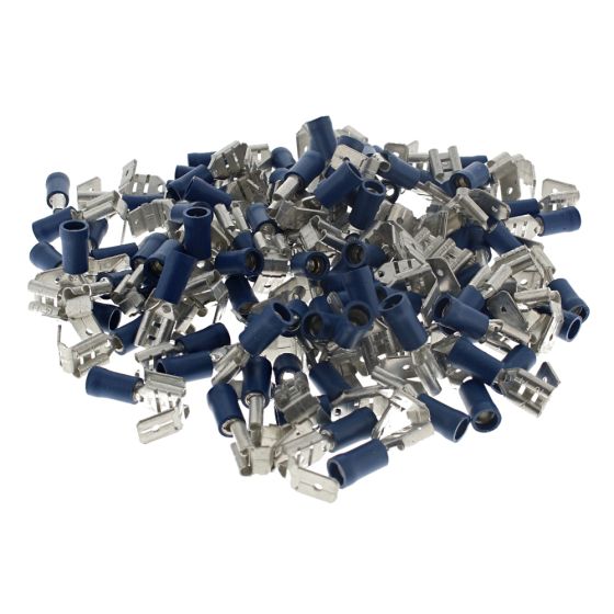 50-Pack Double Male PIGGYBACK Quick Disconnect Terminals - 1/4" (0.250") X 0.032" Tab