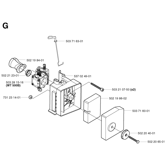 Carburetor & Air Filter Assembly for Husqvarna 225 H60 Hedge Trimmers