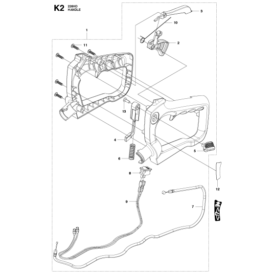 Handle 2 Assembly for Husqvarna 226 HD60 S Hedge Trimmers