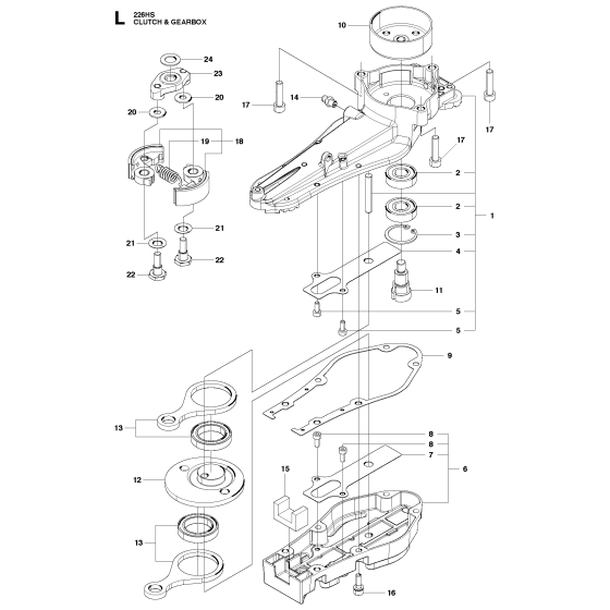 Clutch Assembly for Husqvarna 226 HS99 S Hedge Trimmers