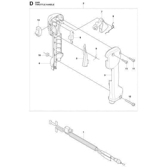 Throttle Controls Assembly for Husqvarna 2256R Brushcutters