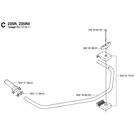 Handle Assembly for Husqvarna 232R