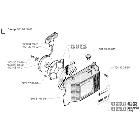 Starter Assembly for Husqvarna 281