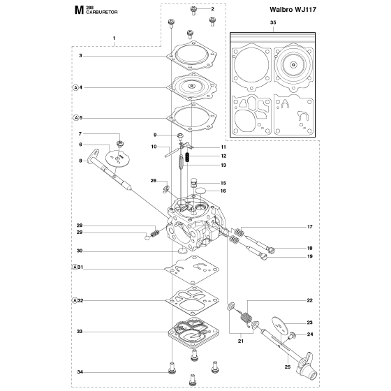 Carburetor Assembly for 288xp
