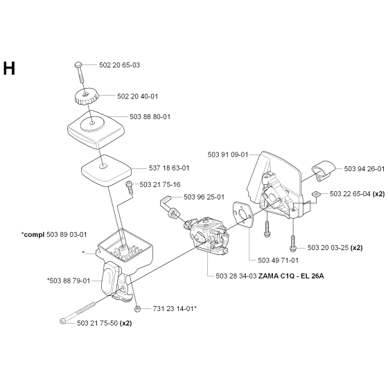 Carburetor & Air Filter Assembly