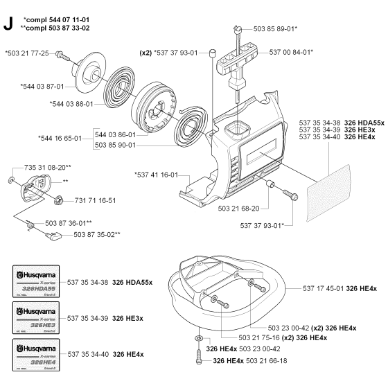 Starter Assembly for Husqvarna 326