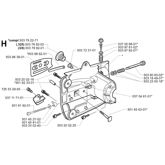Crankcase Assembly For Husqvarna 333 Chainsaw 
