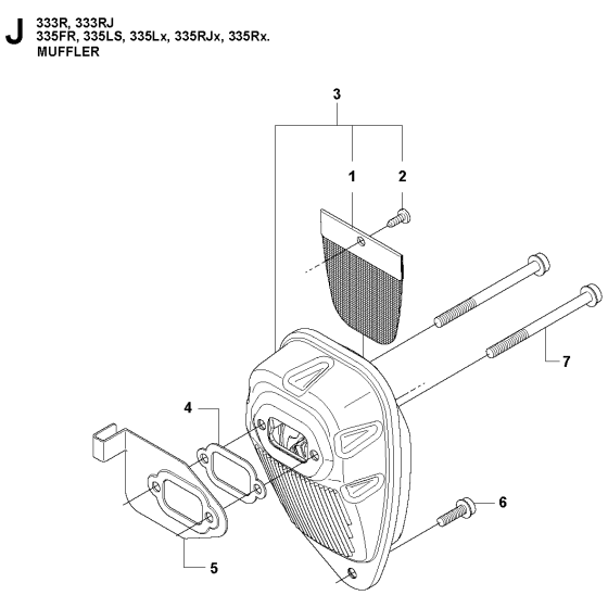 Muffler Assembly For Husqvarna 333R Brushcutter