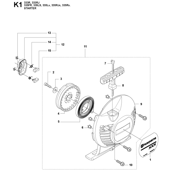Starter Assembly For Husqvarna 333R Brushcutter