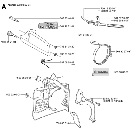 Chain Brake & Clutch Cover Assembly For Husqvarna 334t Chainsaw 