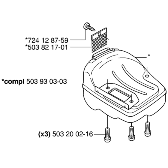 Muffler Assembly For Husqvarna 334t Chainsaw 