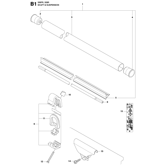 Shaft & Suspension Assembly For Husqvarna 335FR Brushcutter