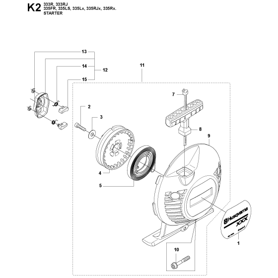 Starter-1 Assembly For Husqvarna 335RJX Brushcutter