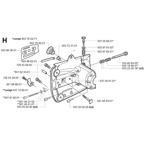 Crankcase Assembly For Husqvarna 335XPt Chainsaw 