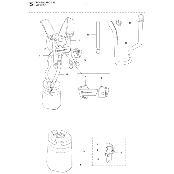 Harness Assembly For Husqvarna 336FR Brushcutter