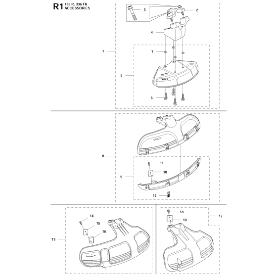 Accessories Assembly For Husqvarna 336FRD/336RK Brushcutter