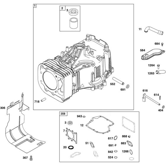 Cylinder Assembly for Briggs & Stratton